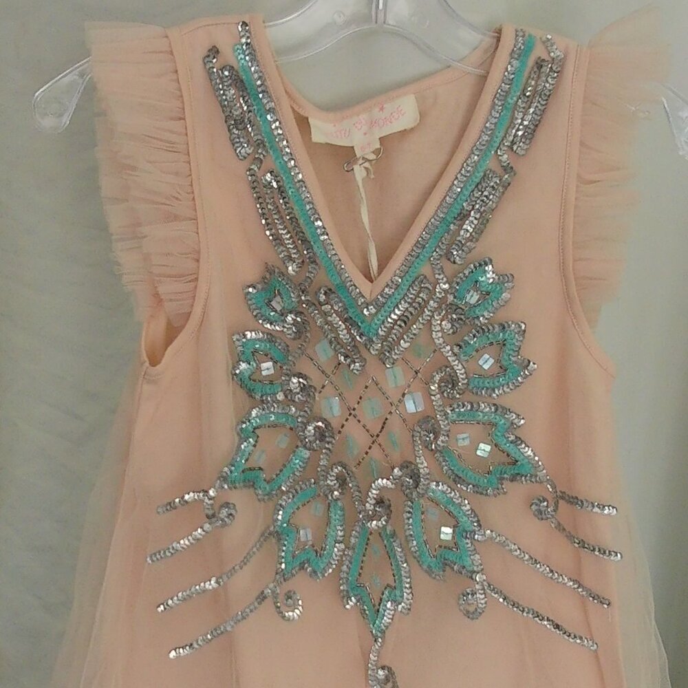 Tutu Du Monde with lovely coloring and bead work in teal and silver - Picture 1 of 2